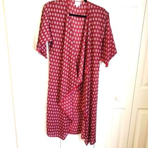 Lularoe Shirley kimono cover up size small NWT burgendy red